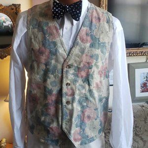 80s floral men's waistcoat Large